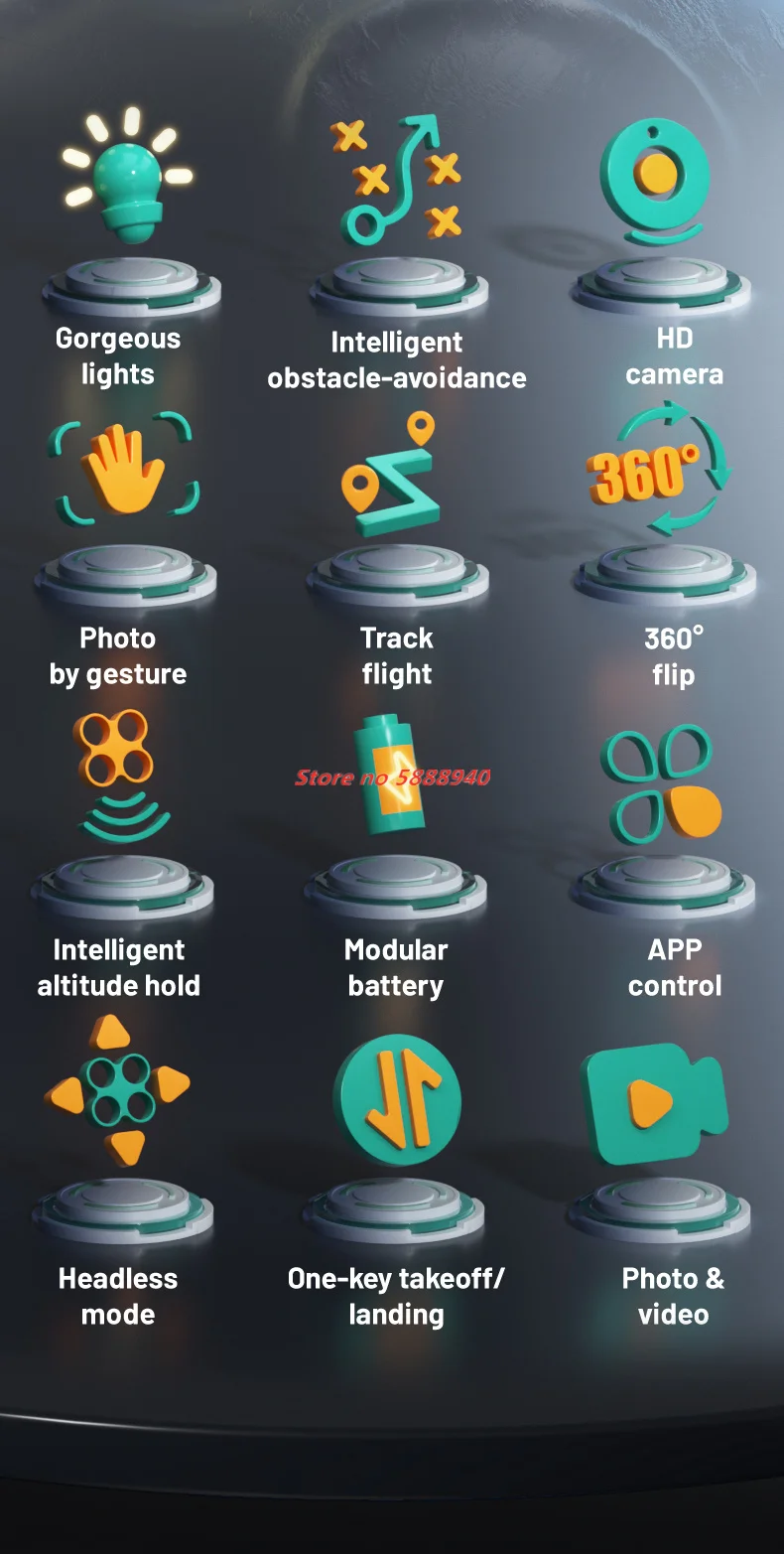Mini Drone Lumineux Néon avec  - Drone Camera Wide Angle avis et prix