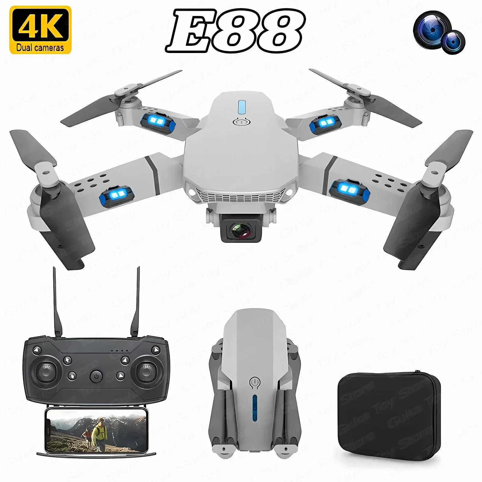 Drone E88 Pro WIFI FPV Grand A - Drone Camera Lens avis et prix